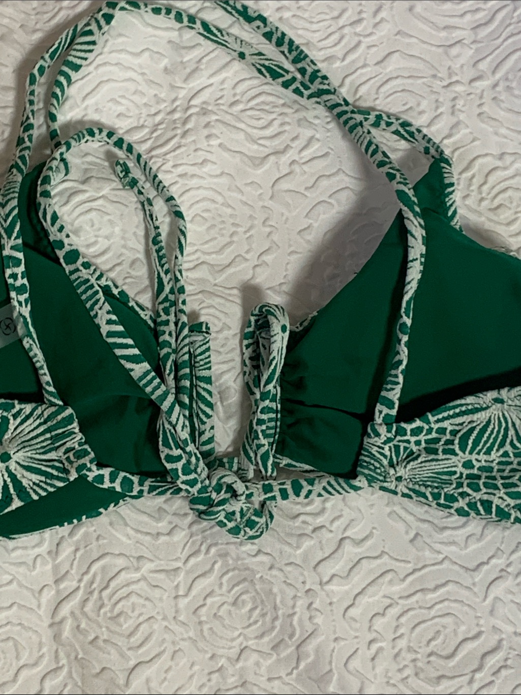 Nwt Berlook Green Floral Lace-Print Bikini Top, Size L — image 3 of 6